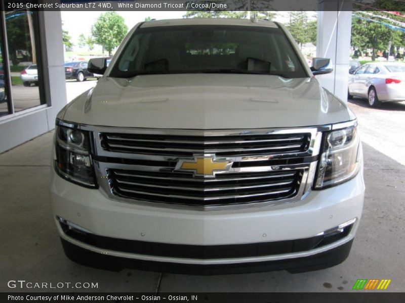 White Diamond Tricoat / Cocoa/Dune 2015 Chevrolet Suburban LTZ 4WD