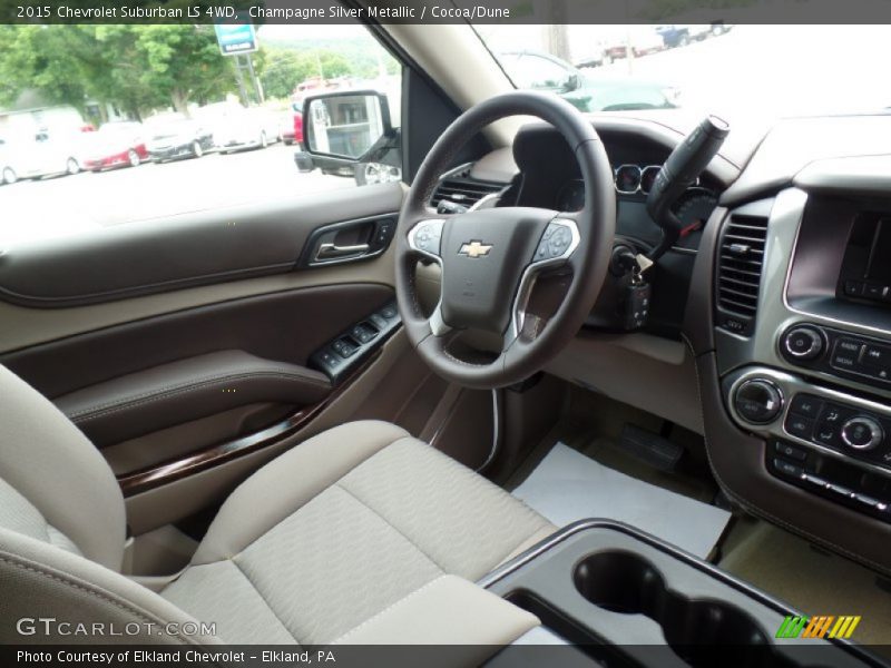 Champagne Silver Metallic / Cocoa/Dune 2015 Chevrolet Suburban LS 4WD