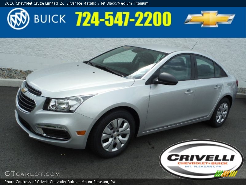 Silver Ice Metallic / Jet Black/Medium Titanium 2016 Chevrolet Cruze Limited LS