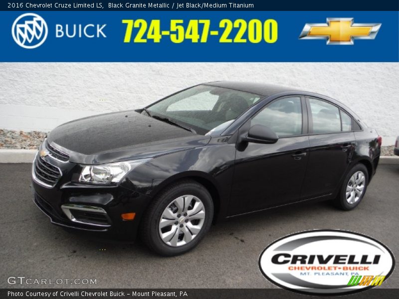 Black Granite Metallic / Jet Black/Medium Titanium 2016 Chevrolet Cruze Limited LS