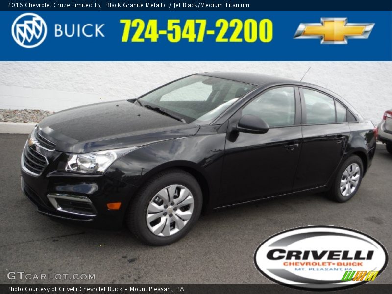 Black Granite Metallic / Jet Black/Medium Titanium 2016 Chevrolet Cruze Limited LS