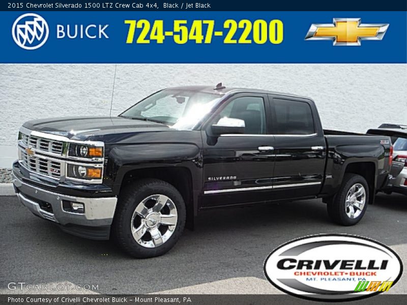 Black / Jet Black 2015 Chevrolet Silverado 1500 LTZ Crew Cab 4x4