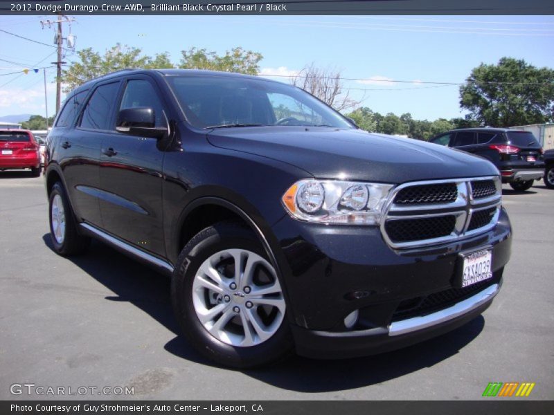 Brilliant Black Crystal Pearl / Black 2012 Dodge Durango Crew AWD