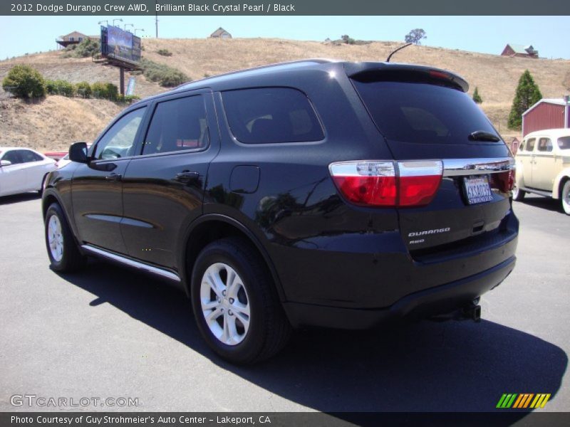 Brilliant Black Crystal Pearl / Black 2012 Dodge Durango Crew AWD