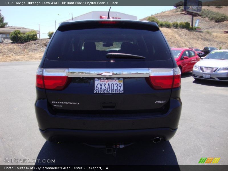 Brilliant Black Crystal Pearl / Black 2012 Dodge Durango Crew AWD