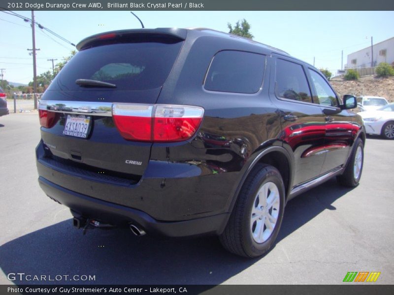 Brilliant Black Crystal Pearl / Black 2012 Dodge Durango Crew AWD