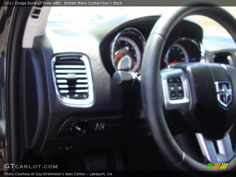 Brilliant Black Crystal Pearl / Black 2012 Dodge Durango Crew AWD