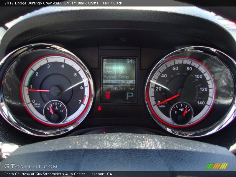 Brilliant Black Crystal Pearl / Black 2012 Dodge Durango Crew AWD