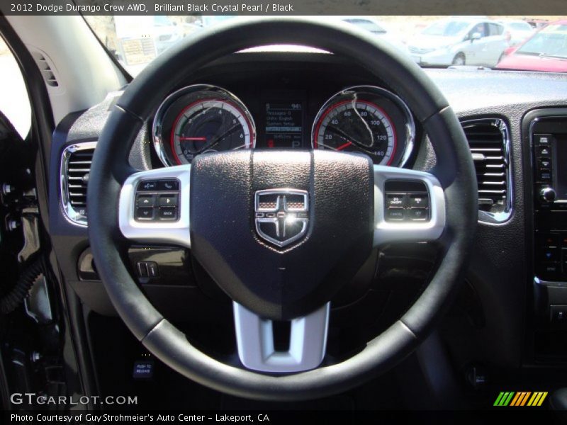 Brilliant Black Crystal Pearl / Black 2012 Dodge Durango Crew AWD