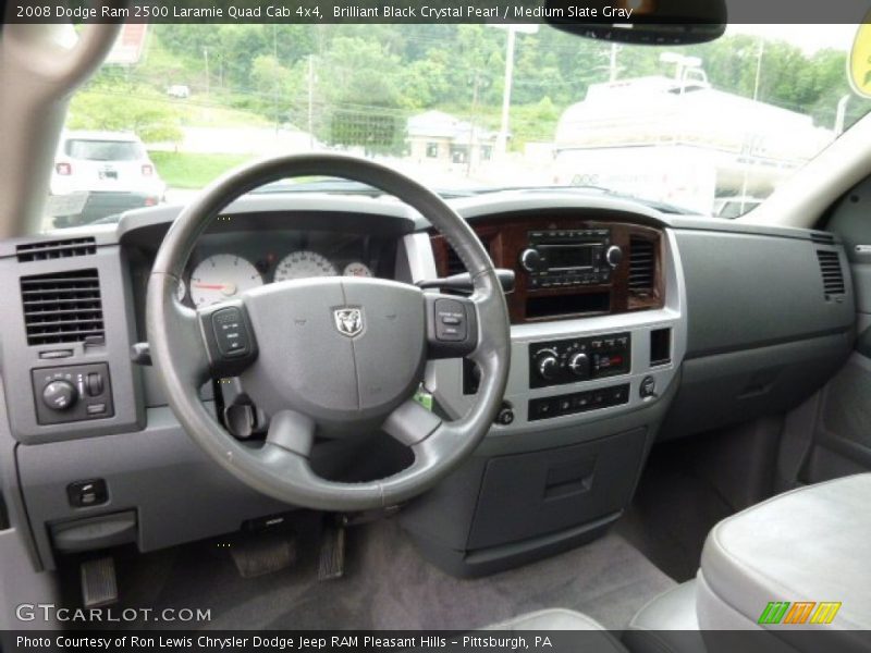 Brilliant Black Crystal Pearl / Medium Slate Gray 2008 Dodge Ram 2500 Laramie Quad Cab 4x4