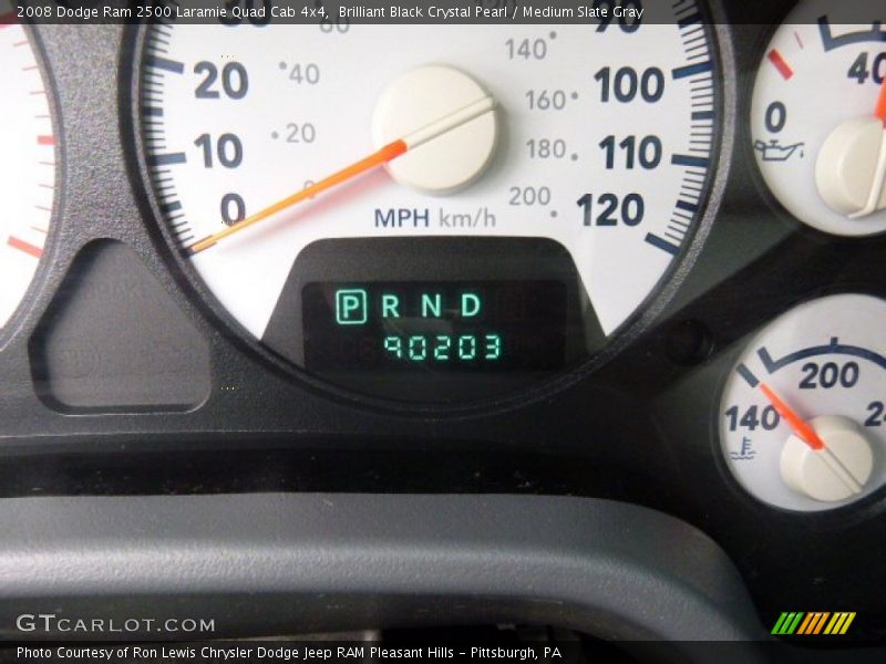 Brilliant Black Crystal Pearl / Medium Slate Gray 2008 Dodge Ram 2500 Laramie Quad Cab 4x4