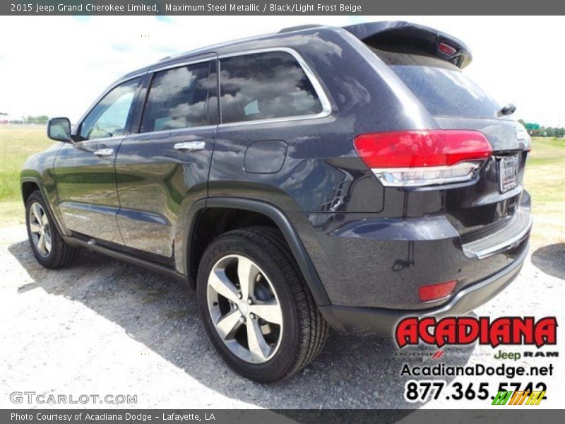 Maximum Steel Metallic / Black/Light Frost Beige 2015 Jeep Grand Cherokee Limited