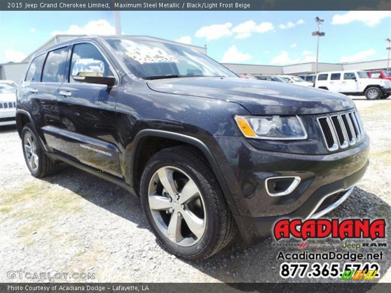 Maximum Steel Metallic / Black/Light Frost Beige 2015 Jeep Grand Cherokee Limited