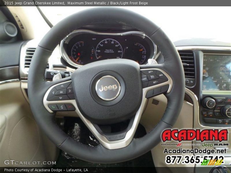 Maximum Steel Metallic / Black/Light Frost Beige 2015 Jeep Grand Cherokee Limited