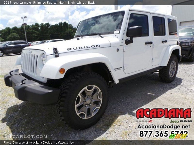 Bright White / Black 2015 Jeep Wrangler Unlimited Rubicon 4x4