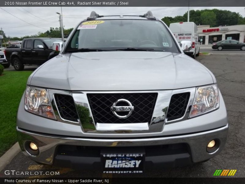 Radiant Silver Metallic / Steel 2010 Nissan Frontier LE Crew Cab 4x4