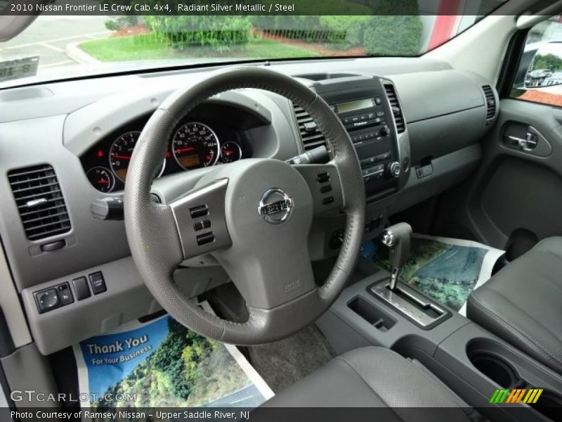 Radiant Silver Metallic / Steel 2010 Nissan Frontier LE Crew Cab 4x4