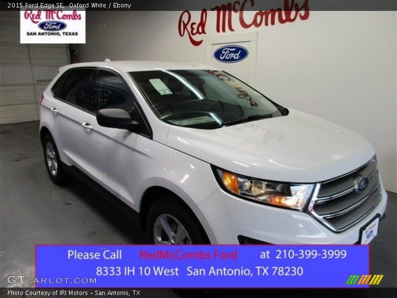 Oxford White / Ebony 2015 Ford Edge SE