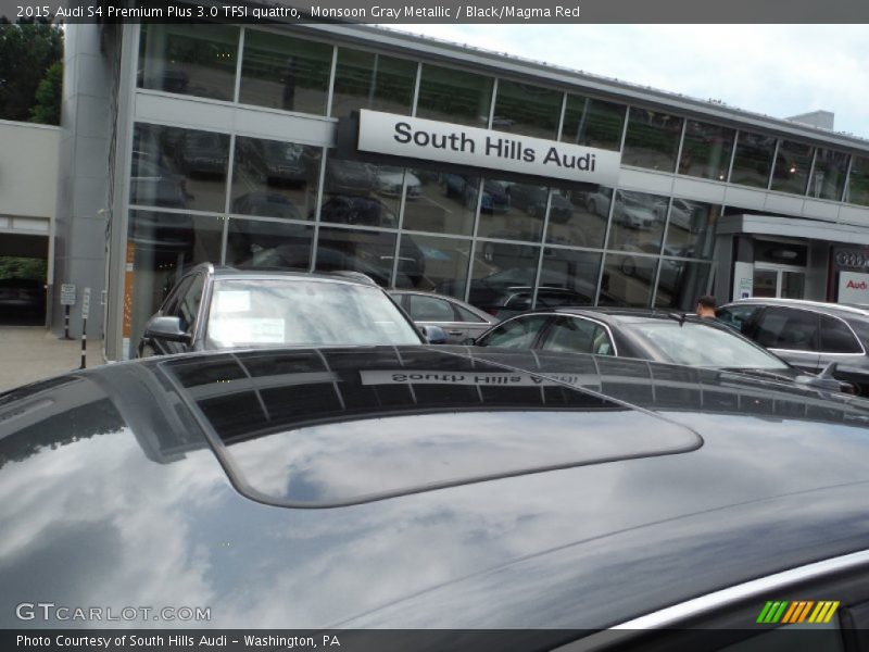 Monsoon Gray Metallic / Black/Magma Red 2015 Audi S4 Premium Plus 3.0 TFSI quattro