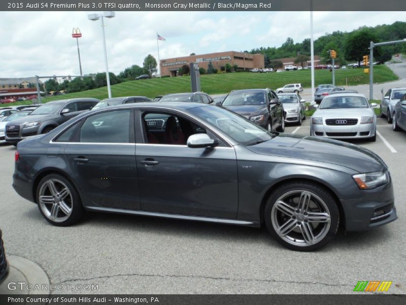 Monsoon Gray Metallic / Black/Magma Red 2015 Audi S4 Premium Plus 3.0 TFSI quattro