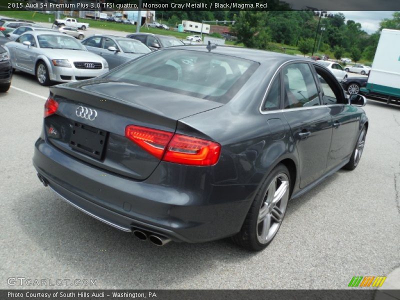 Monsoon Gray Metallic / Black/Magma Red 2015 Audi S4 Premium Plus 3.0 TFSI quattro