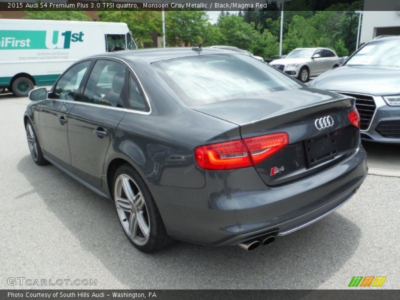 Monsoon Gray Metallic / Black/Magma Red 2015 Audi S4 Premium Plus 3.0 TFSI quattro