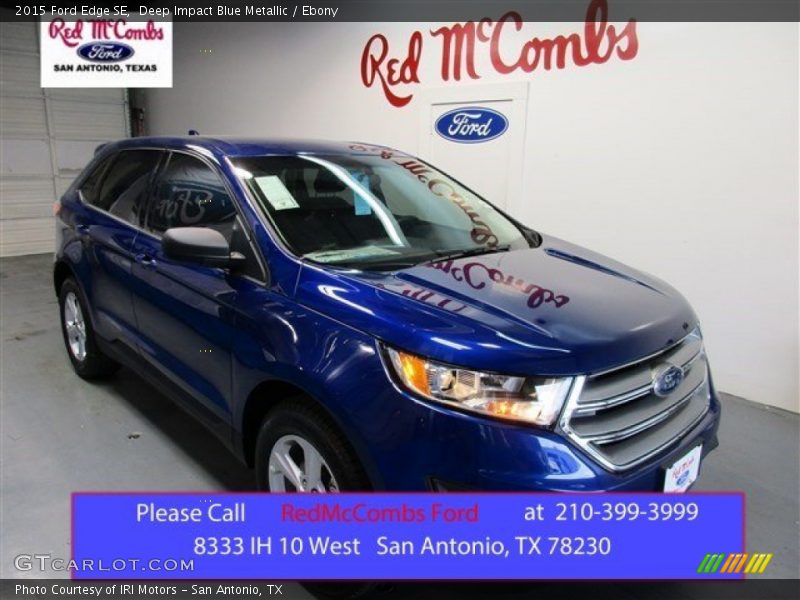 Deep Impact Blue Metallic / Ebony 2015 Ford Edge SE