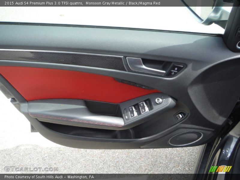 Monsoon Gray Metallic / Black/Magma Red 2015 Audi S4 Premium Plus 3.0 TFSI quattro