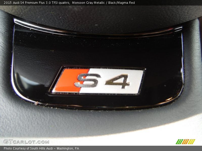 Monsoon Gray Metallic / Black/Magma Red 2015 Audi S4 Premium Plus 3.0 TFSI quattro