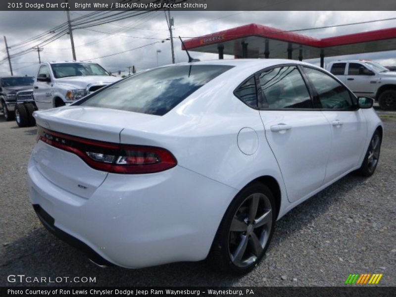 Bright White / Black/Ruby Red Accent Stitching 2015 Dodge Dart GT