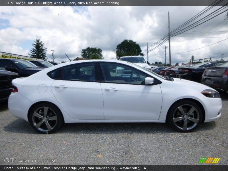 Bright White / Black/Ruby Red Accent Stitching 2015 Dodge Dart GT