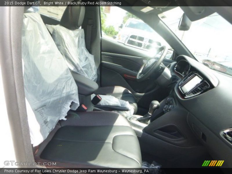 Bright White / Black/Ruby Red Accent Stitching 2015 Dodge Dart GT