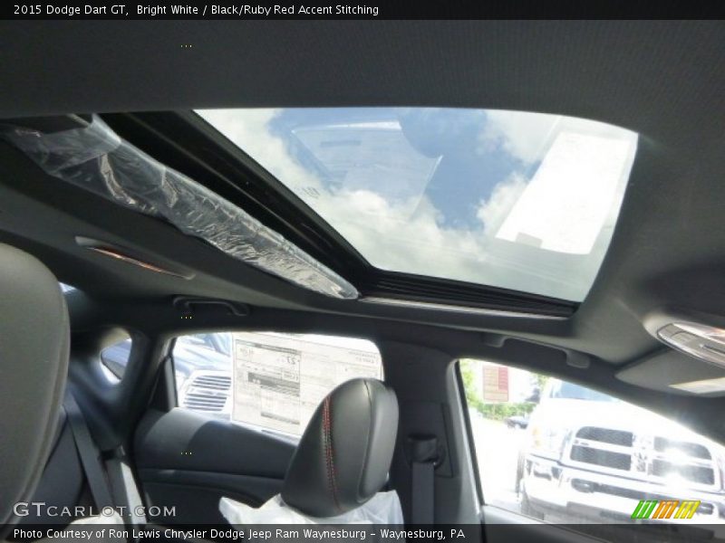 Bright White / Black/Ruby Red Accent Stitching 2015 Dodge Dart GT