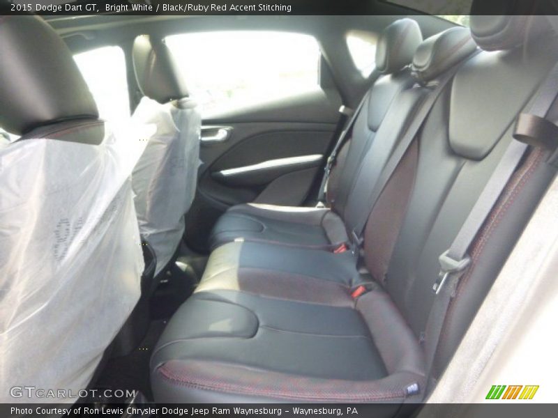 Bright White / Black/Ruby Red Accent Stitching 2015 Dodge Dart GT