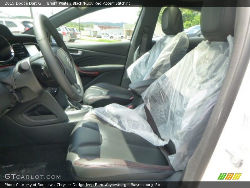 Bright White / Black/Ruby Red Accent Stitching 2015 Dodge Dart GT
