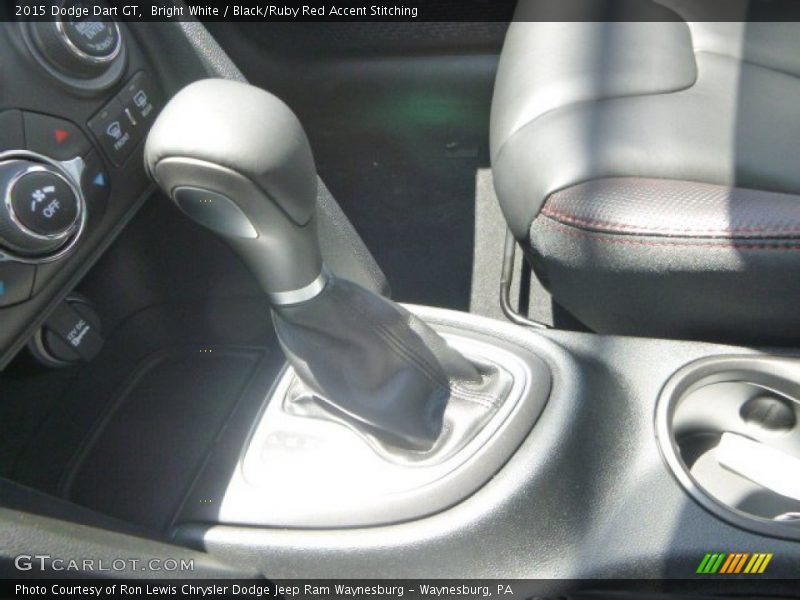 Bright White / Black/Ruby Red Accent Stitching 2015 Dodge Dart GT