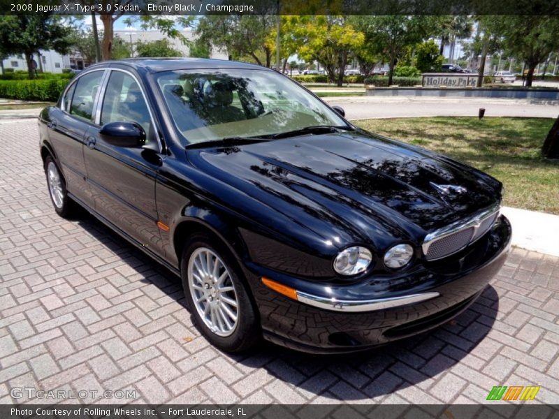 Ebony Black / Champagne 2008 Jaguar X-Type 3.0 Sedan