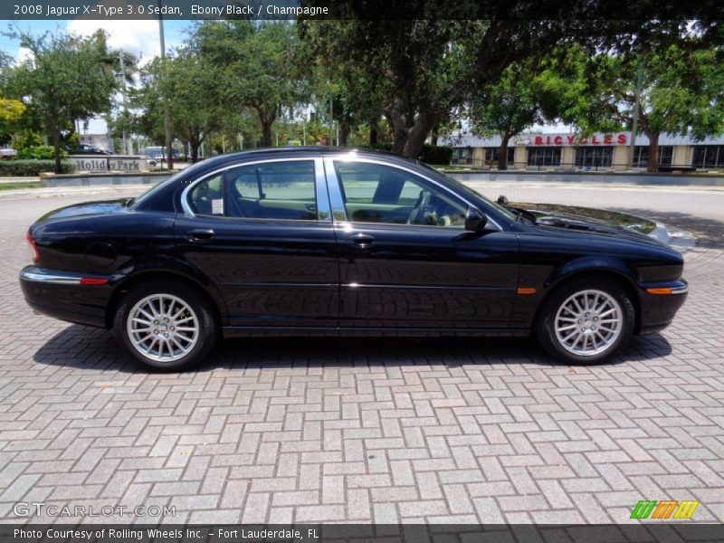 Ebony Black / Champagne 2008 Jaguar X-Type 3.0 Sedan