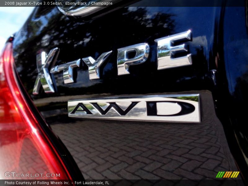 Ebony Black / Champagne 2008 Jaguar X-Type 3.0 Sedan