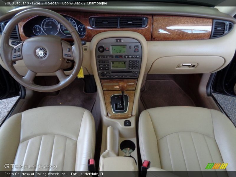 Ebony Black / Champagne 2008 Jaguar X-Type 3.0 Sedan