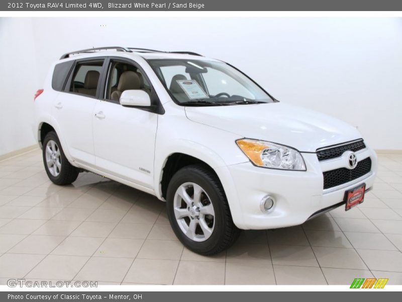 Blizzard White Pearl / Sand Beige 2012 Toyota RAV4 Limited 4WD