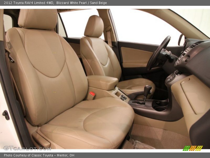 Blizzard White Pearl / Sand Beige 2012 Toyota RAV4 Limited 4WD