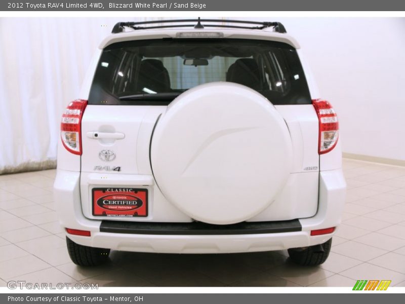 Blizzard White Pearl / Sand Beige 2012 Toyota RAV4 Limited 4WD