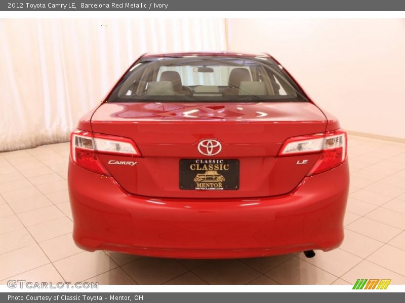 Barcelona Red Metallic / Ivory 2012 Toyota Camry LE