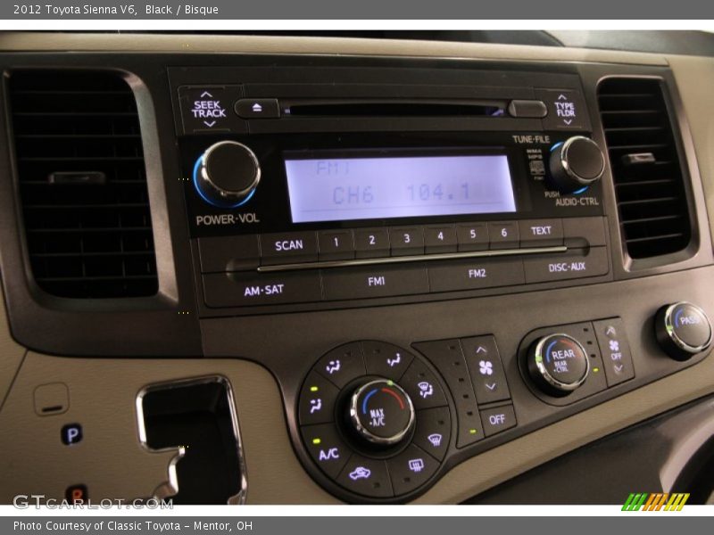 Black / Bisque 2012 Toyota Sienna V6