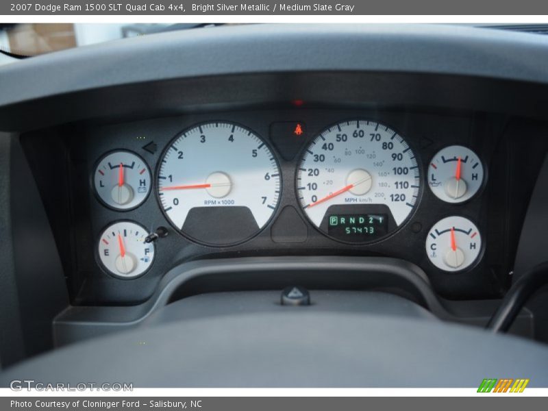 Bright Silver Metallic / Medium Slate Gray 2007 Dodge Ram 1500 SLT Quad Cab 4x4