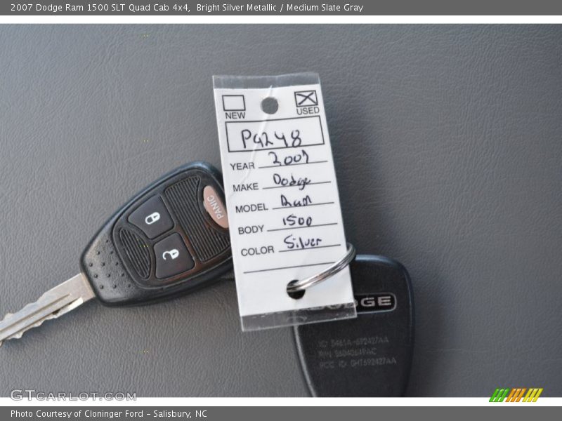 Bright Silver Metallic / Medium Slate Gray 2007 Dodge Ram 1500 SLT Quad Cab 4x4