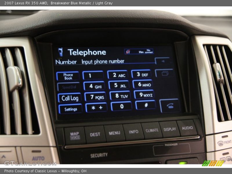 Breakwater Blue Metallic / Light Gray 2007 Lexus RX 350 AWD