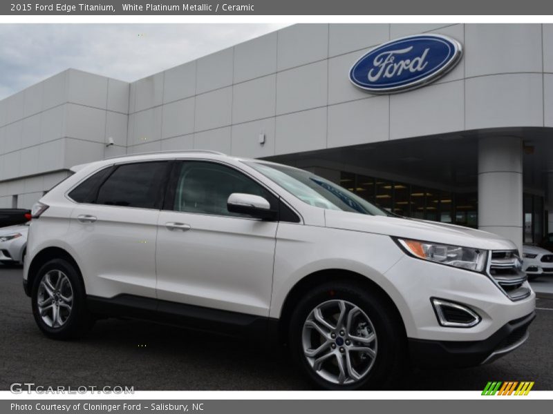 White Platinum Metallic / Ceramic 2015 Ford Edge Titanium