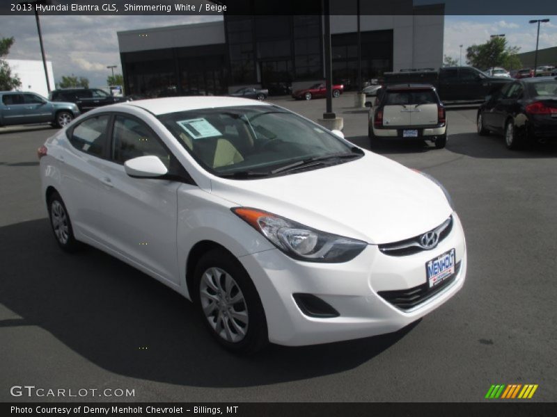 Shimmering White / Beige 2013 Hyundai Elantra GLS